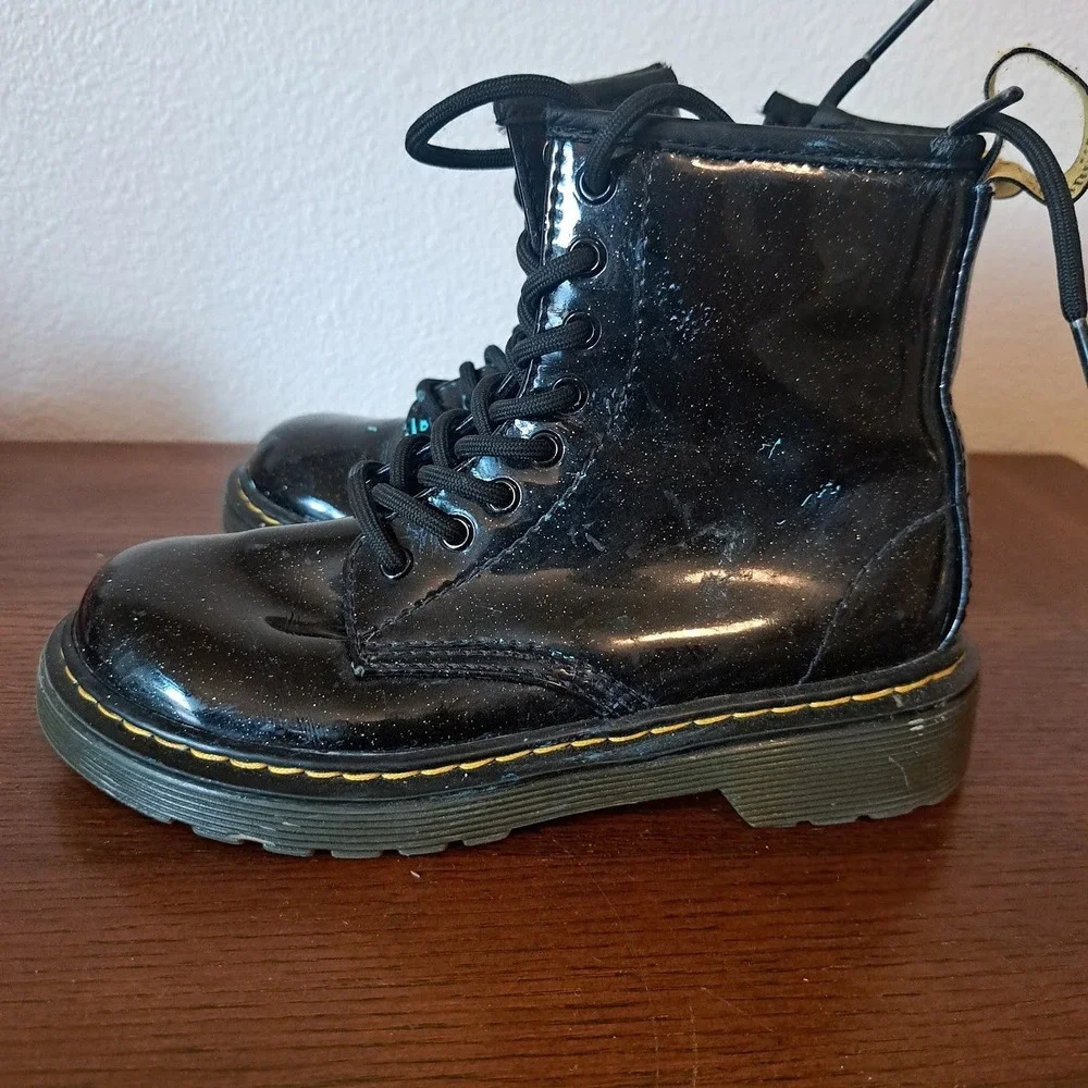 Dr. Martens 1460 Glitter J Black Sparkle Combat Boots Kids Size 13 US 31 EU